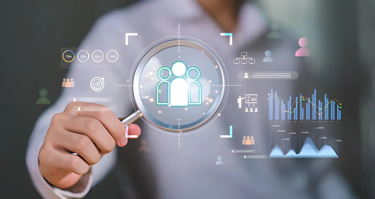 Team collaborating around a CRM contact record